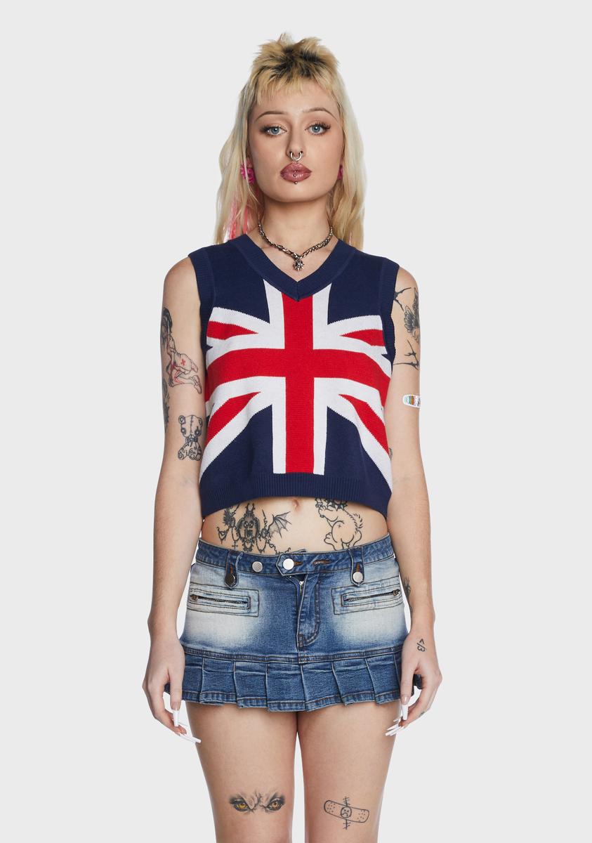 Union Jack Sweater Vest Daisy Street,New Products : American Fashion Style Bags On Sale