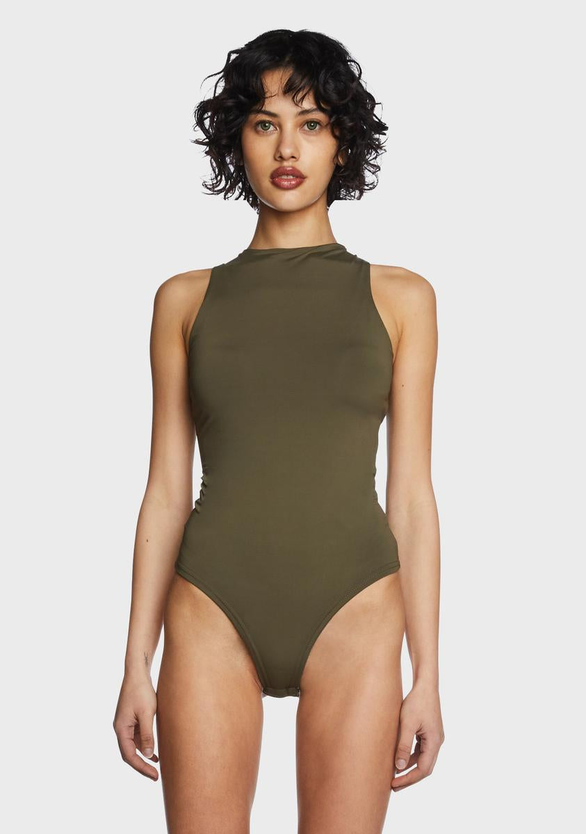 Olive Round Neck Sleeveless Bodysuit Pretty Garbage,New Products : American Fashion Style Bags On Sale Olive Round Neck Sleeveless Bodysuit Pretty Garbage,New Products : American Fashion Style Bags On Sale