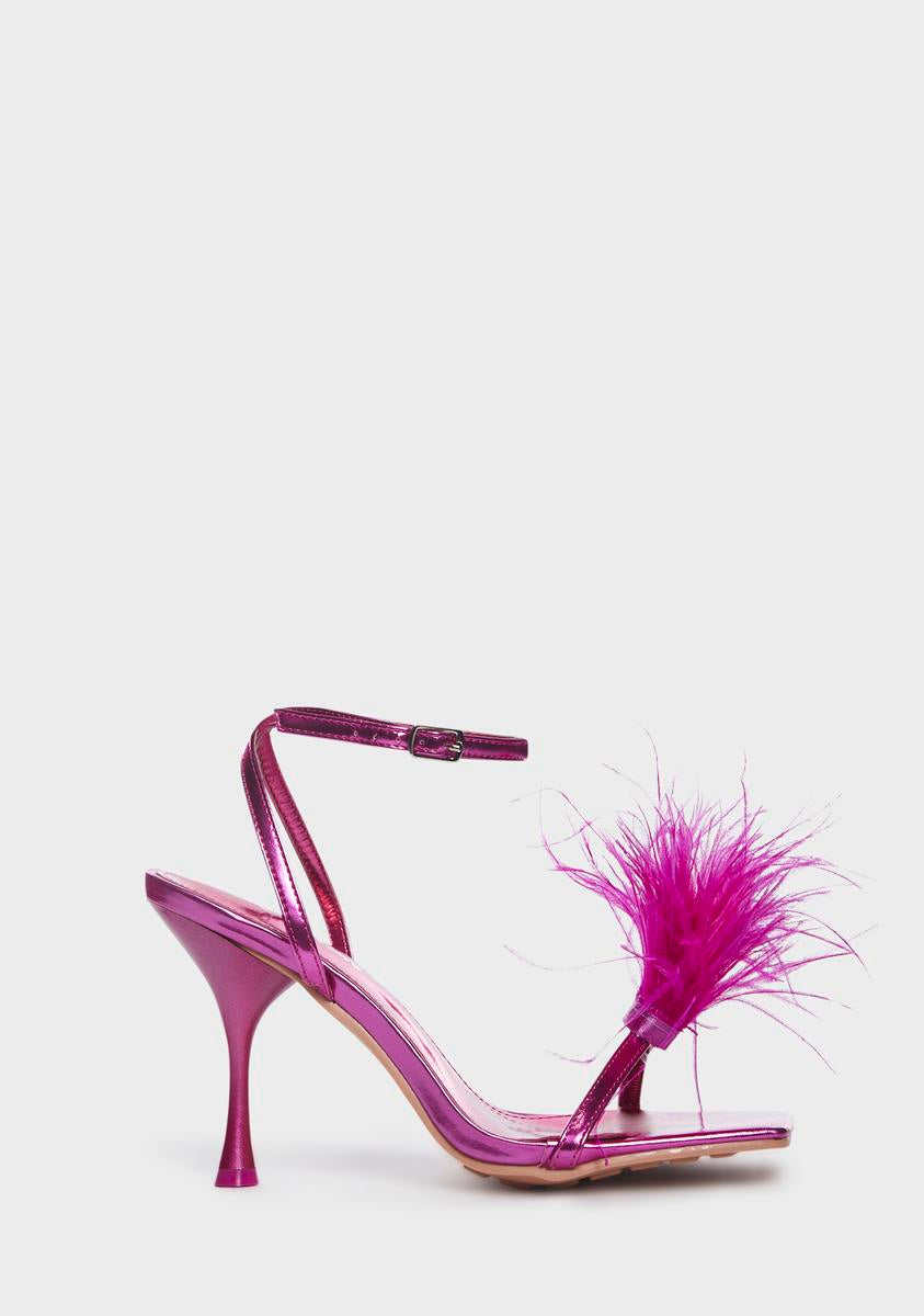 Pink Prancy Fluffy Heels Public Desire,New Products : American Fashion Style Bags On Sale
