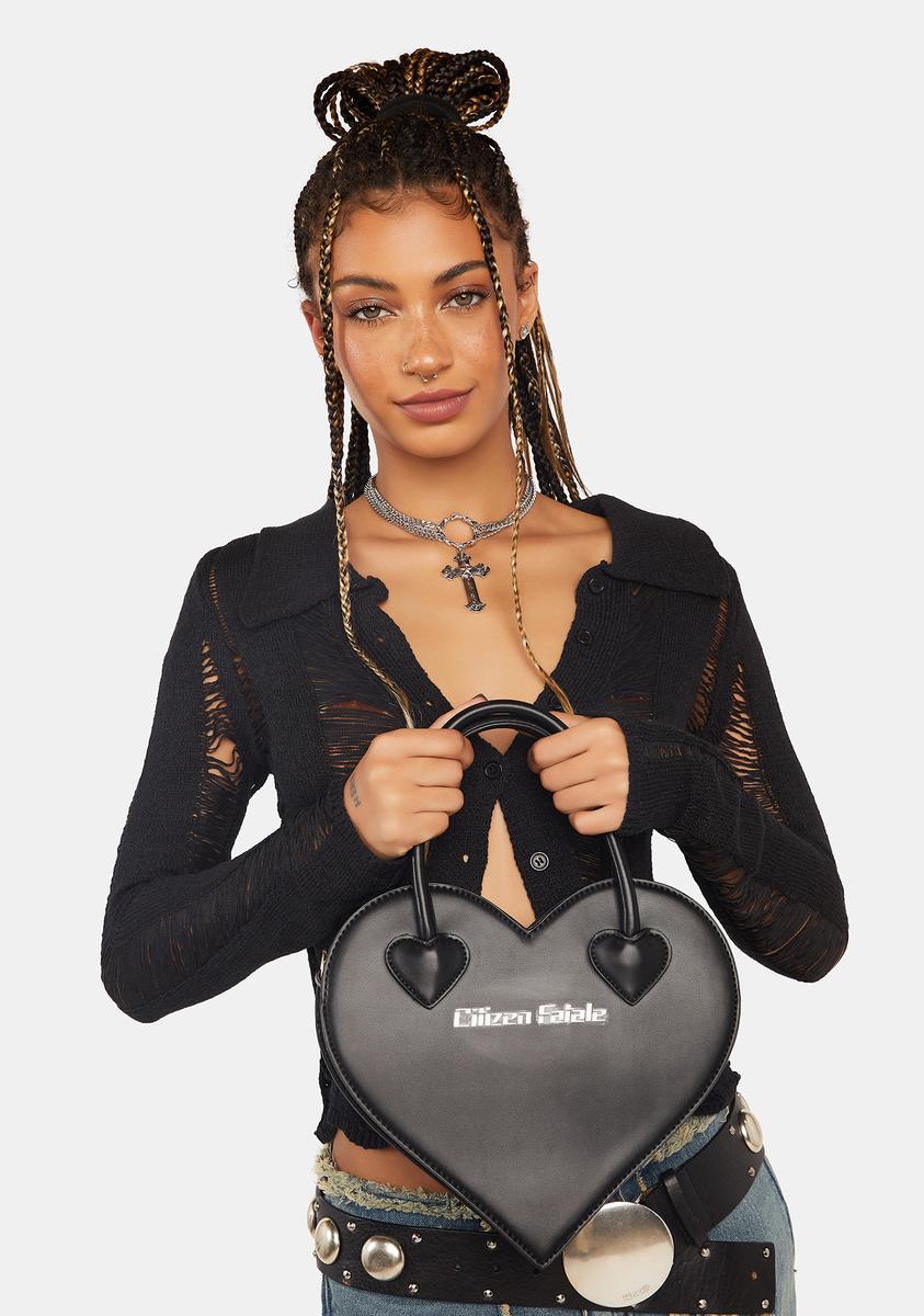 Citizen Fatale Heart Shaped Handbag - Black – Dolls Kill
