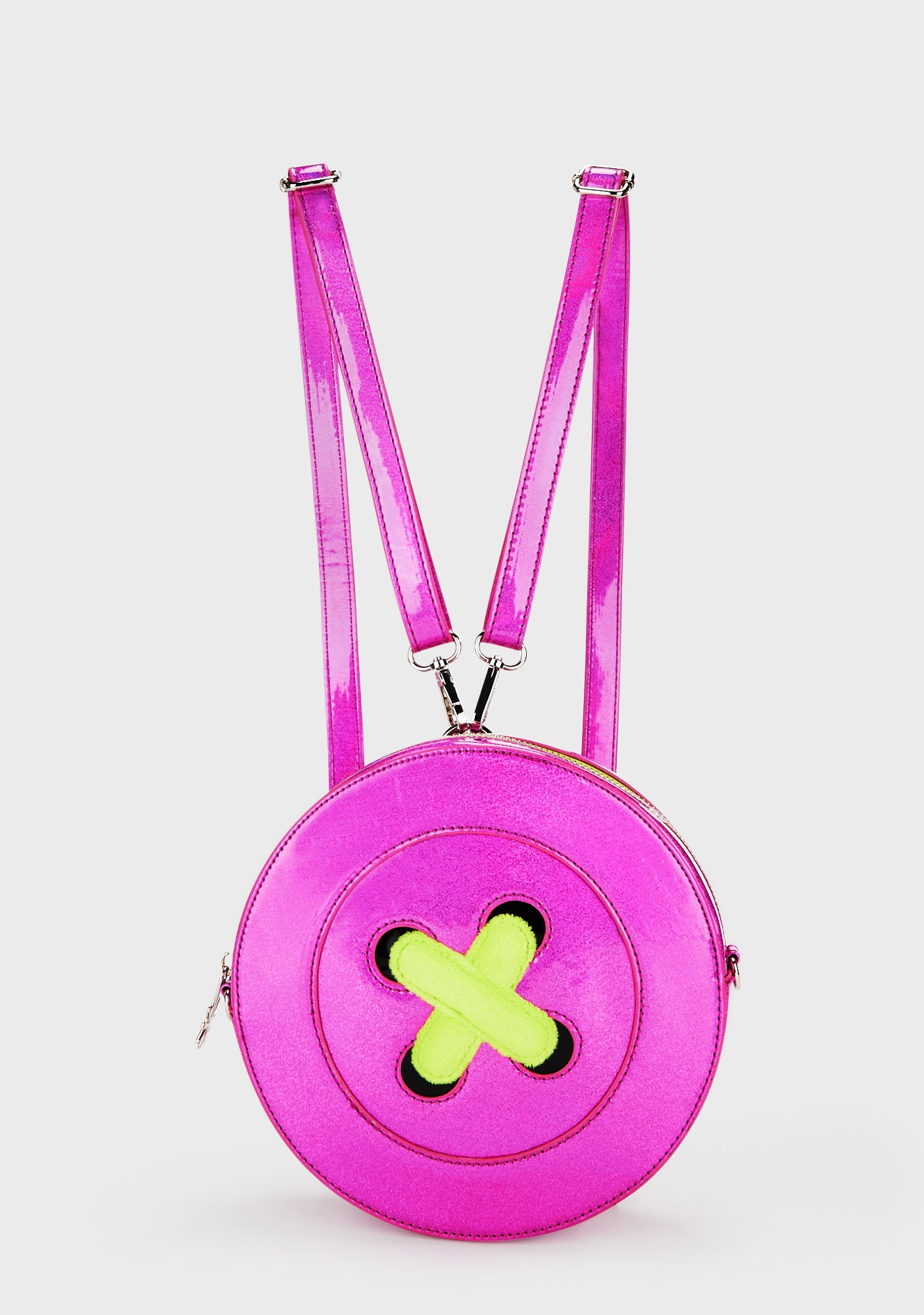 Delia's Holographic Glitter Button Backpack