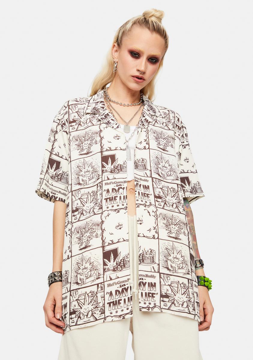 Day In The Life Woven Top HUF,Specials : American Fashion Style Bags On Sale