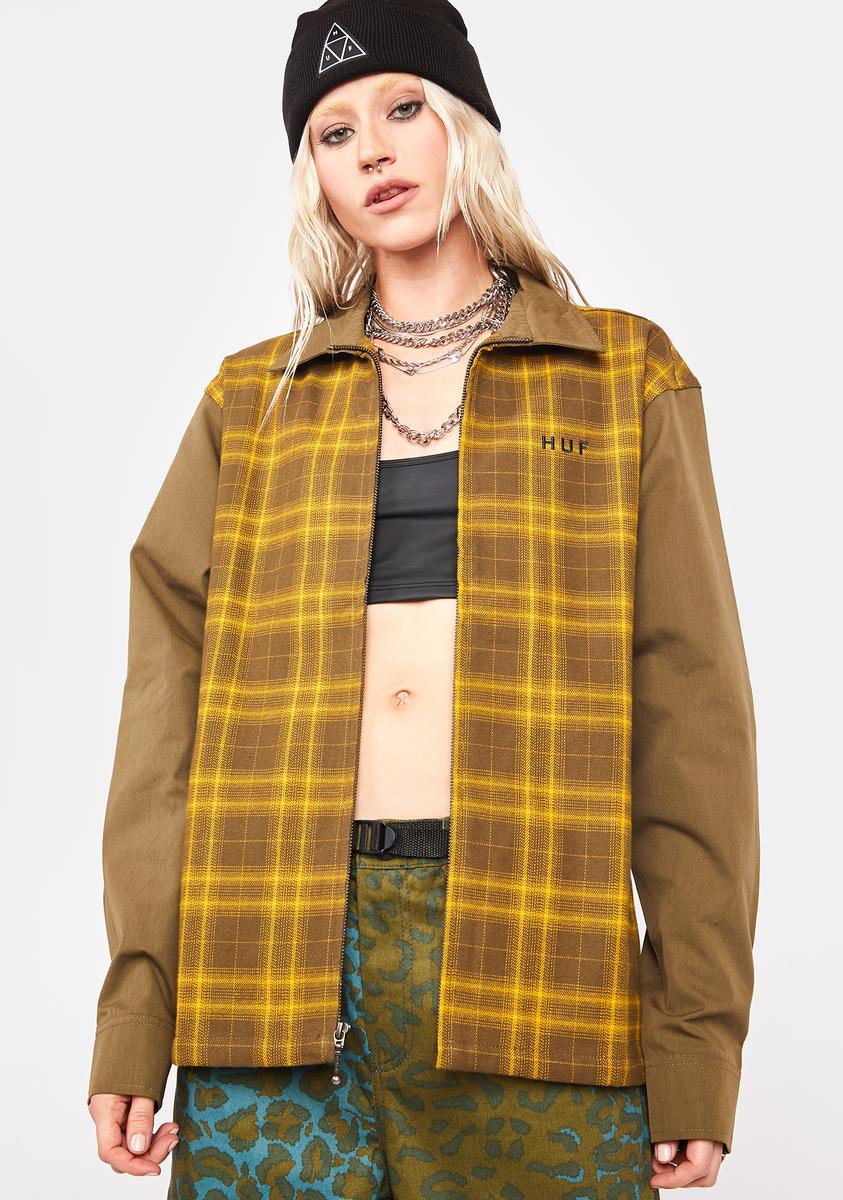 Aberdeen Zip Flannel Shirt HUF,All Products : American Fashion Style Bags On Sale