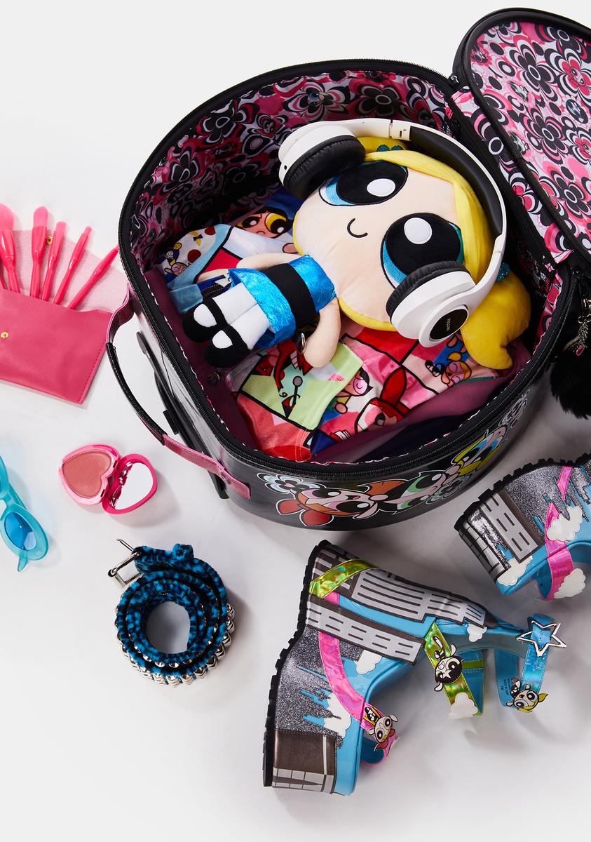 Dolls Kill X Powerpuff Girls Sparkly Flower Round Rolling Suitcase