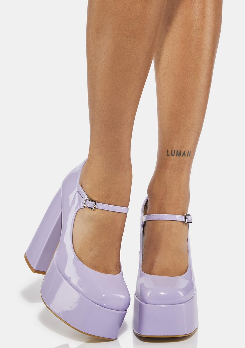 Koi Footwear Patent Platform Heels - Purple – Dolls Kill