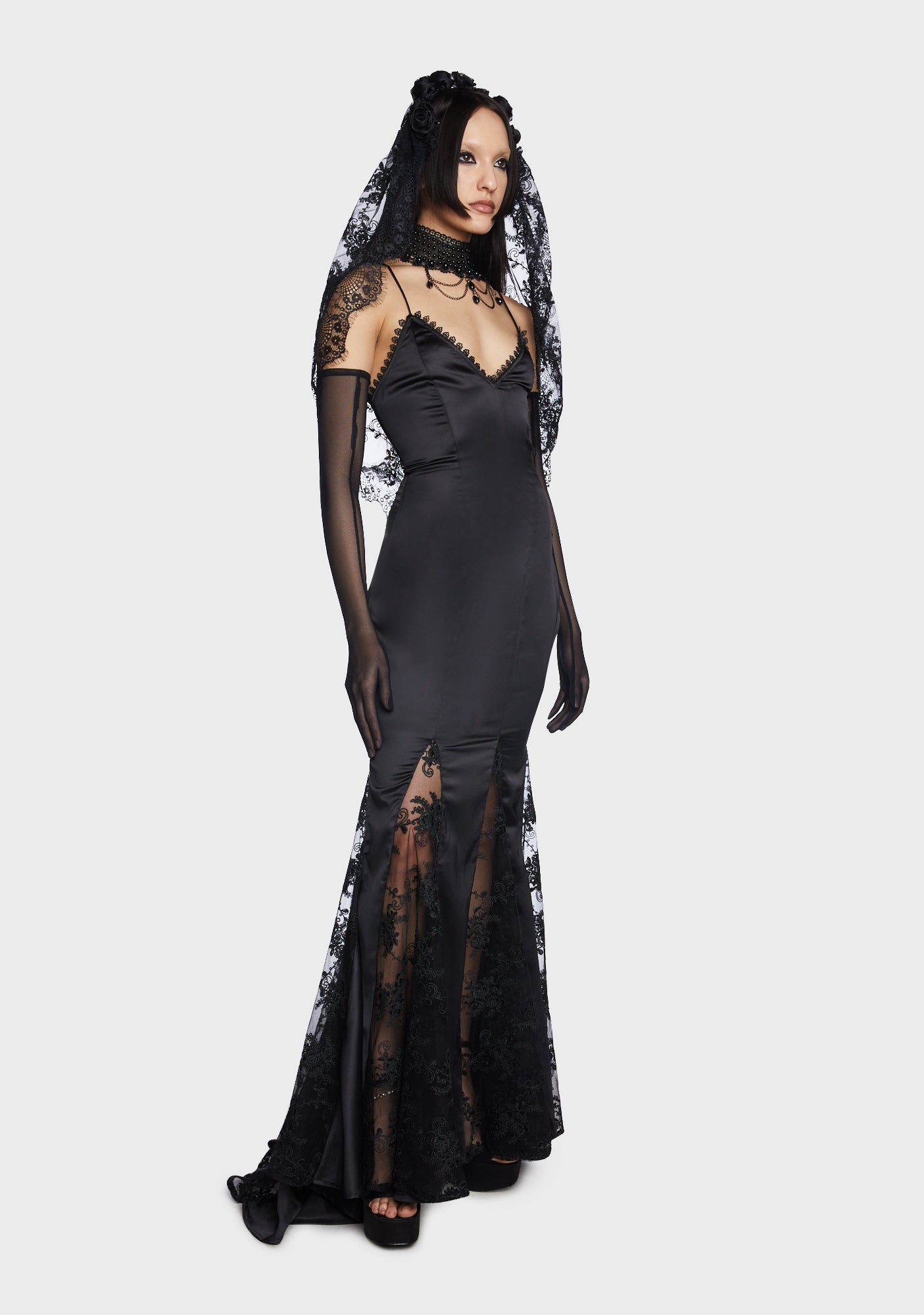 dollskill sheer dress Shivered Spine Maxi Dress