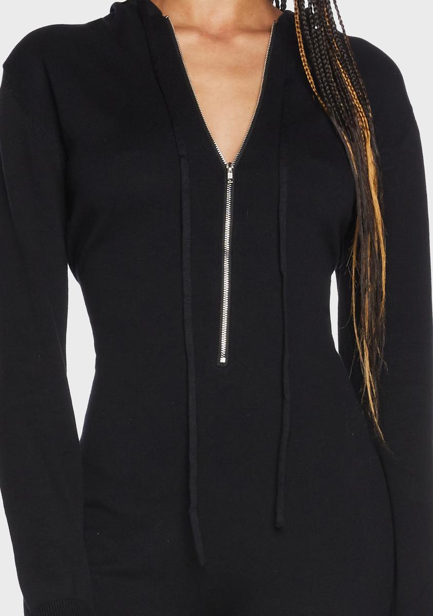 Long Sleeve Zip Up Romper Black Dolls Kill