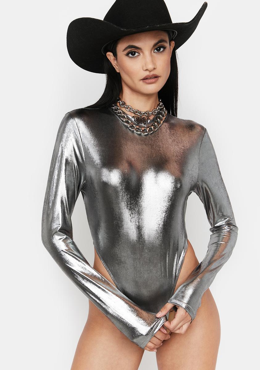 Glory Looks Metallic Bodysuit,New Products : American Fashion Style Bags On Sale