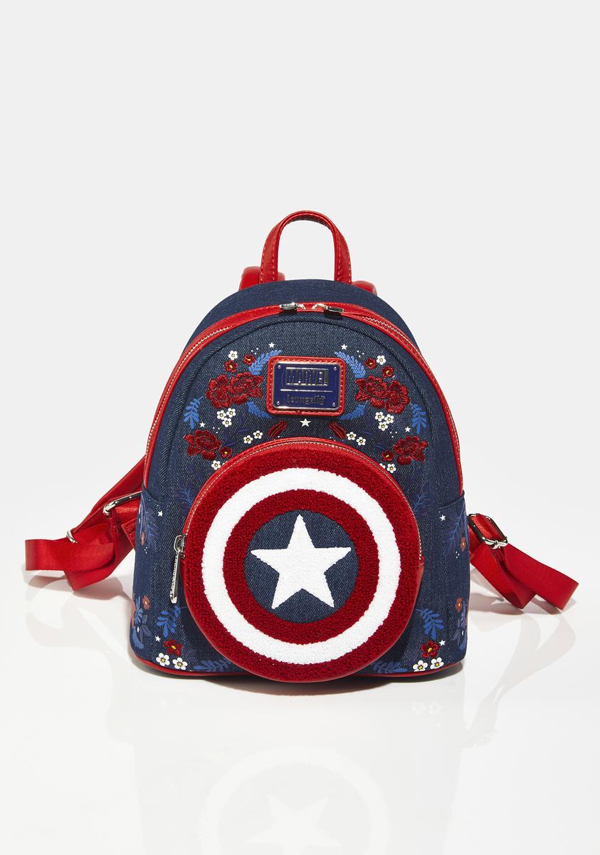 Loungefly Captain America Backpack Blue/Red – Dolls Kill