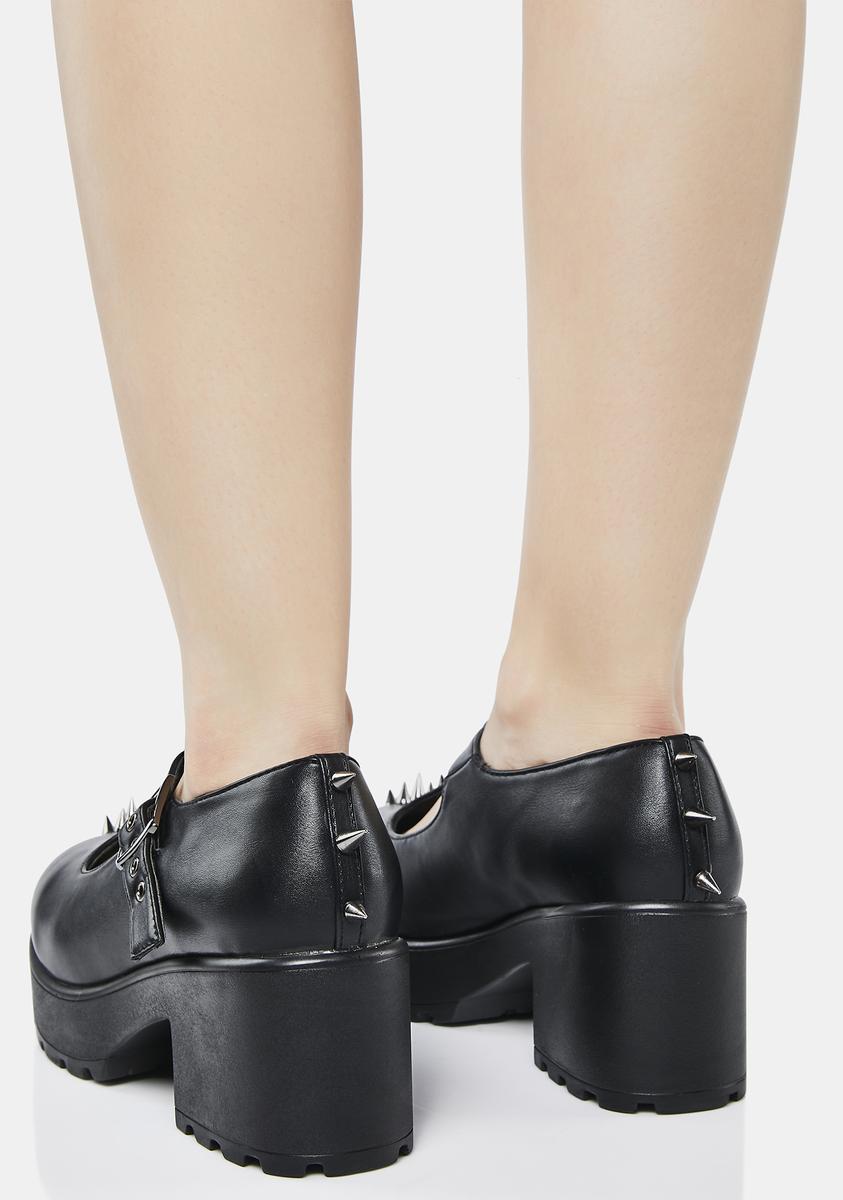 Koi Footwear Pearl Buckle Mary Janes - Black – Dolls Kill