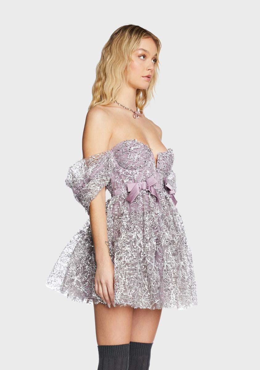 For Love & Lemons Metallic Tulle Mini Dress - Purple Dolls Kill For Love & Lemons Metallic Tulle Mini Dress - Purple Dolls Kill