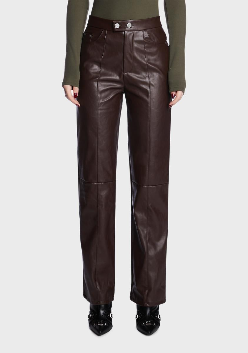 Belva High Waist Faux Leather Trousers 4TH & RECKLESS,All Products : American Fashion Style Bags On Sale Belva High Waist Faux Leather Trousers 4TH & RECKLESS,All Products : American Fashion Style Bags On Sale