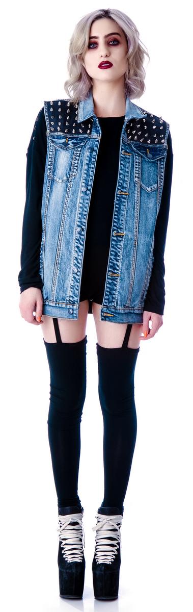 Disturb the Peace Denim Vest Lip Service,New Products : American Fashion Style Bags On Sale