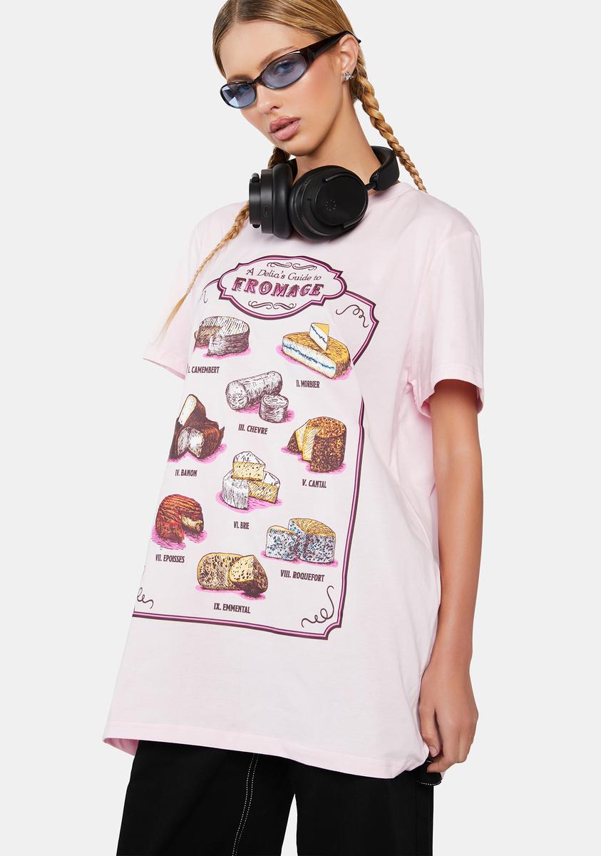 by Cheese Graphic Oversized Tee - Pink