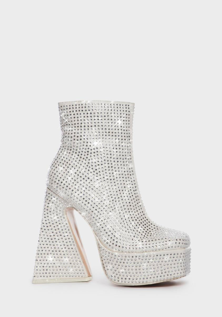 Silver Rumour Rhinestone Boots Public Desire,New Products : American Fashion Style Bags On Sale