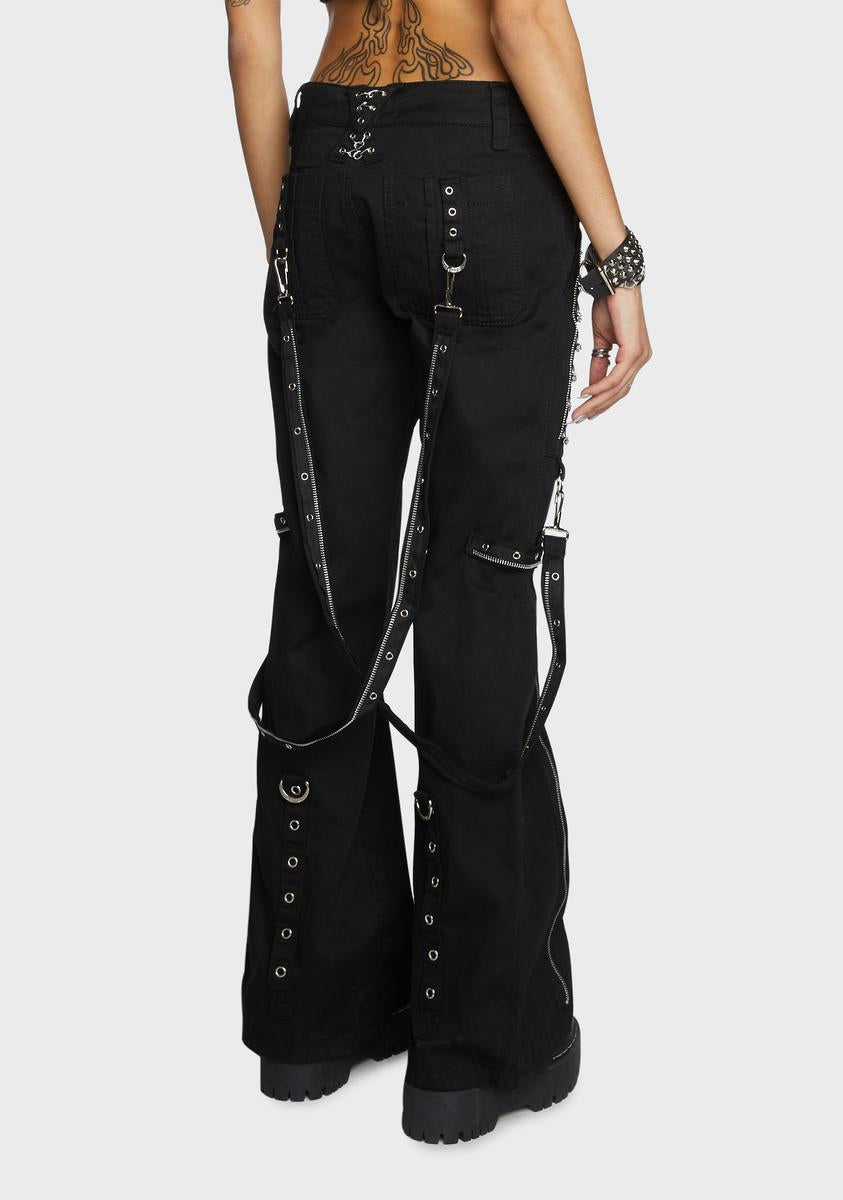 Tripp NYC Step Chain Pants [Black/Orange] - Goth, Mall Goth