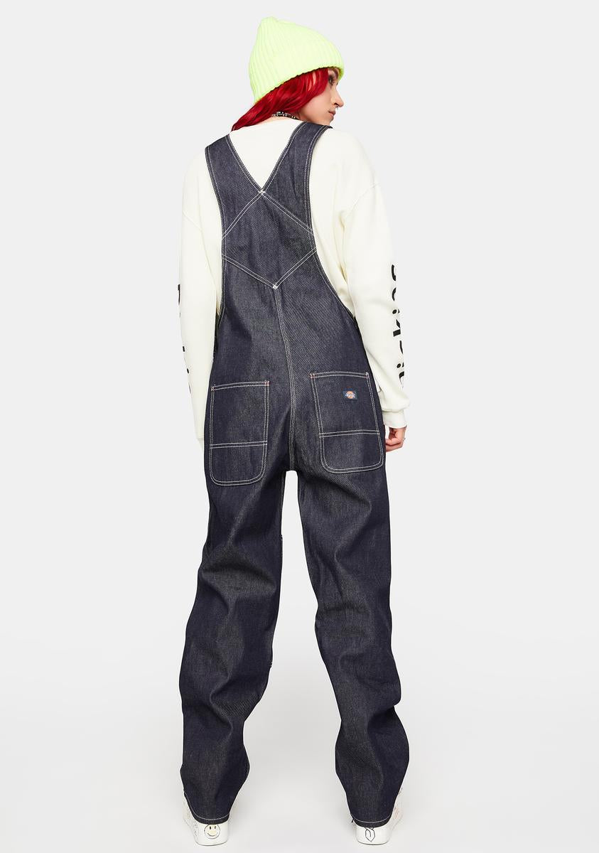 Dickies Bib Apron Denim Overalls Dark/Indigo Blue Dolls Kill