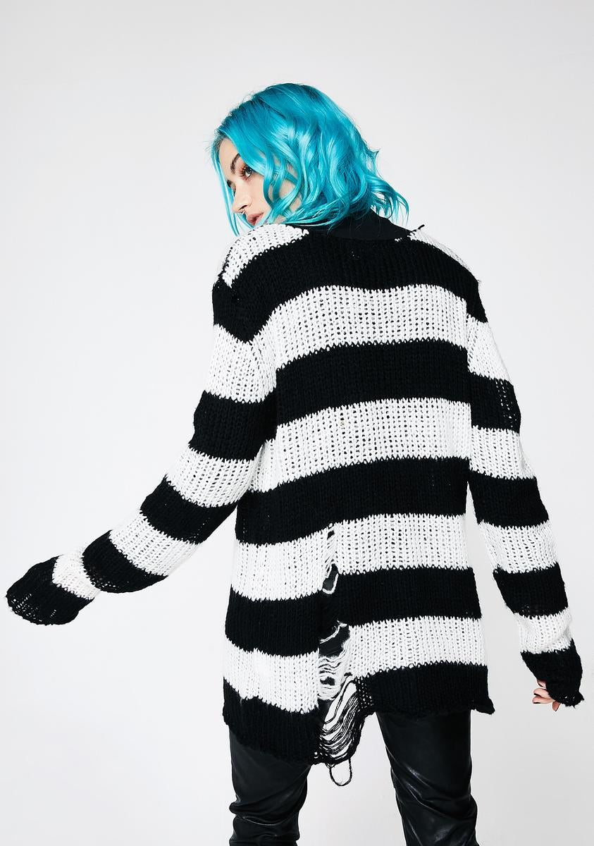 Dollskill black and white striped sweater sales