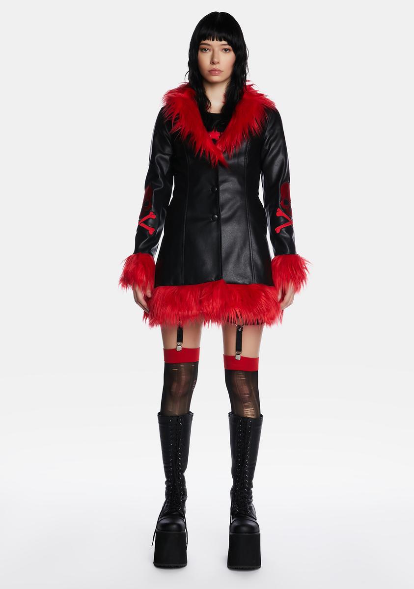 Too Dead To Die Vegan Leather Coat Current Mood,New Products : American Fashion Style Bags On Sale