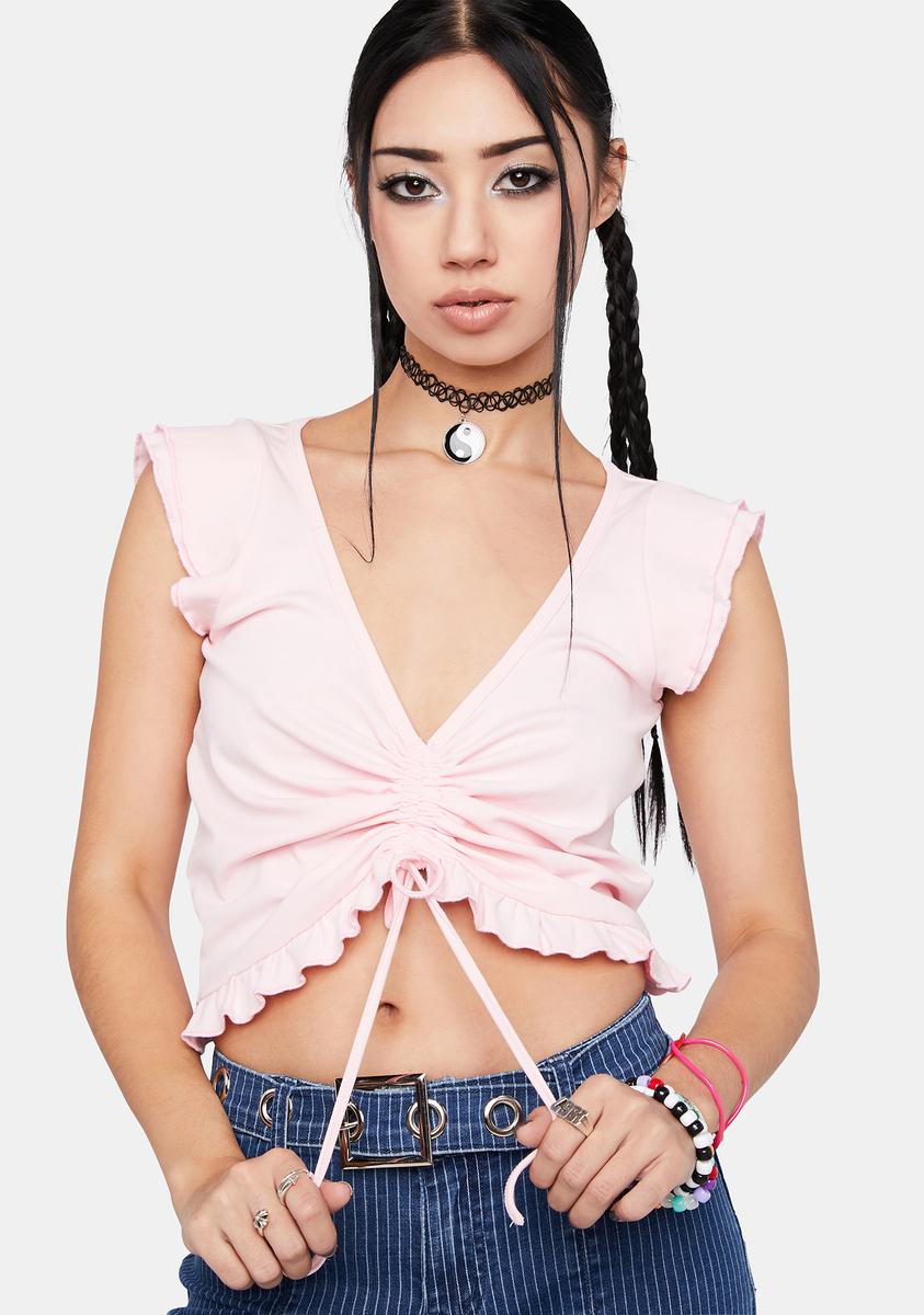 Bankroll Baby Ruffle Crop Top dELiA*s by Dolls Kill,All Products : American Fashion Style Bags On Sale