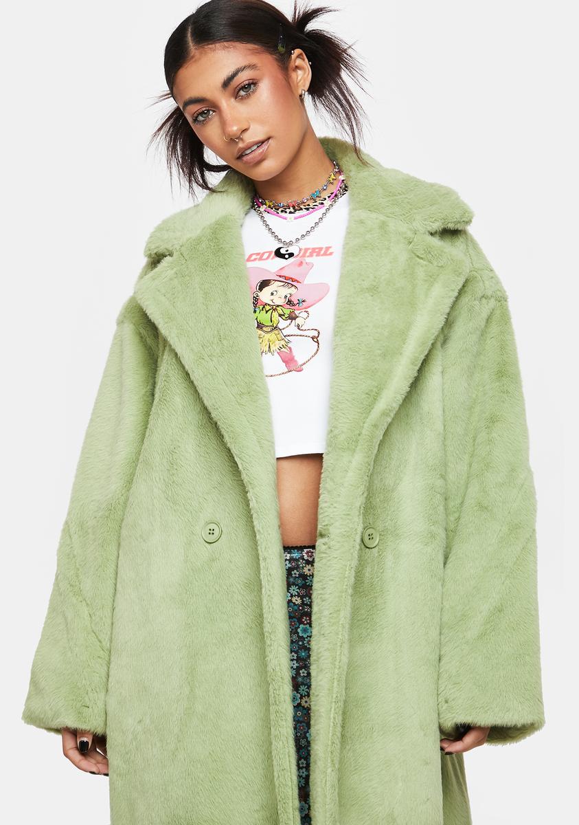 Noize Outerwear Green Estelle Vegan Fur Coat – Dolls Kill