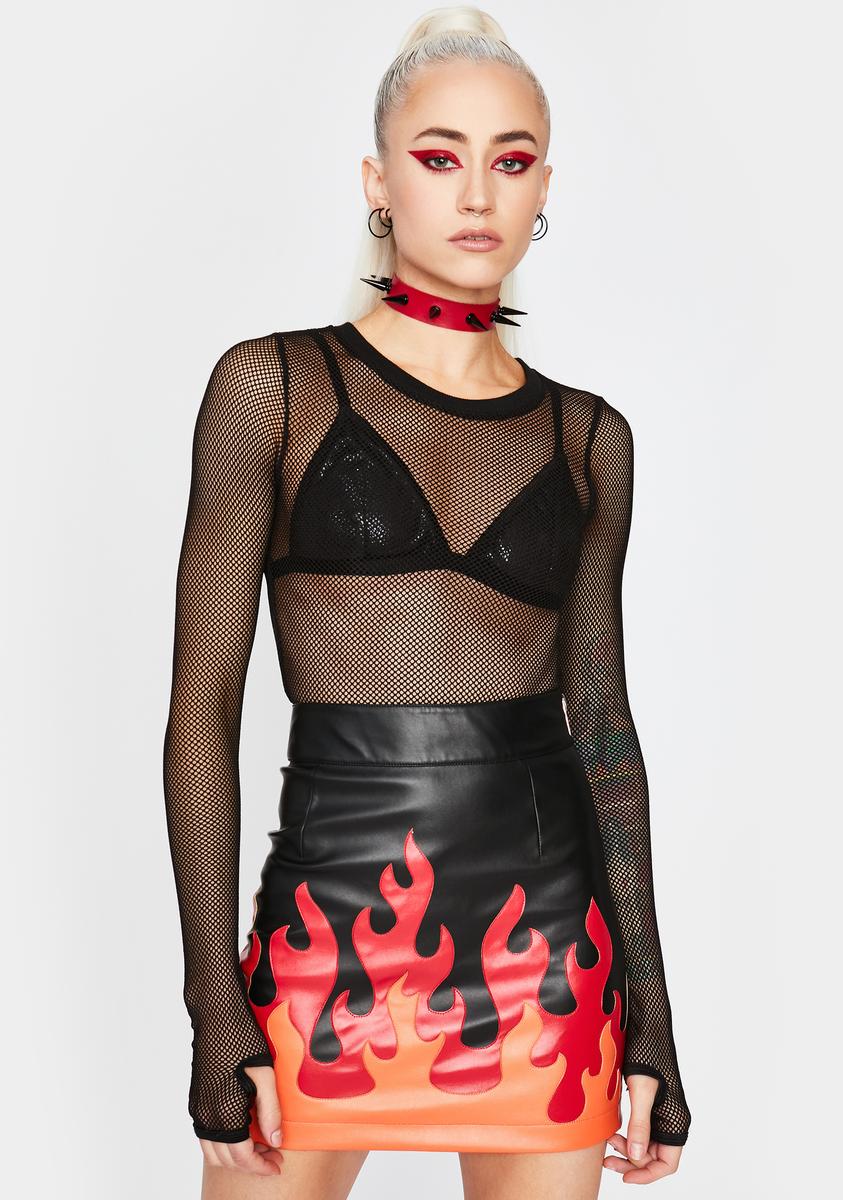 Mesh flame skirt clearance
