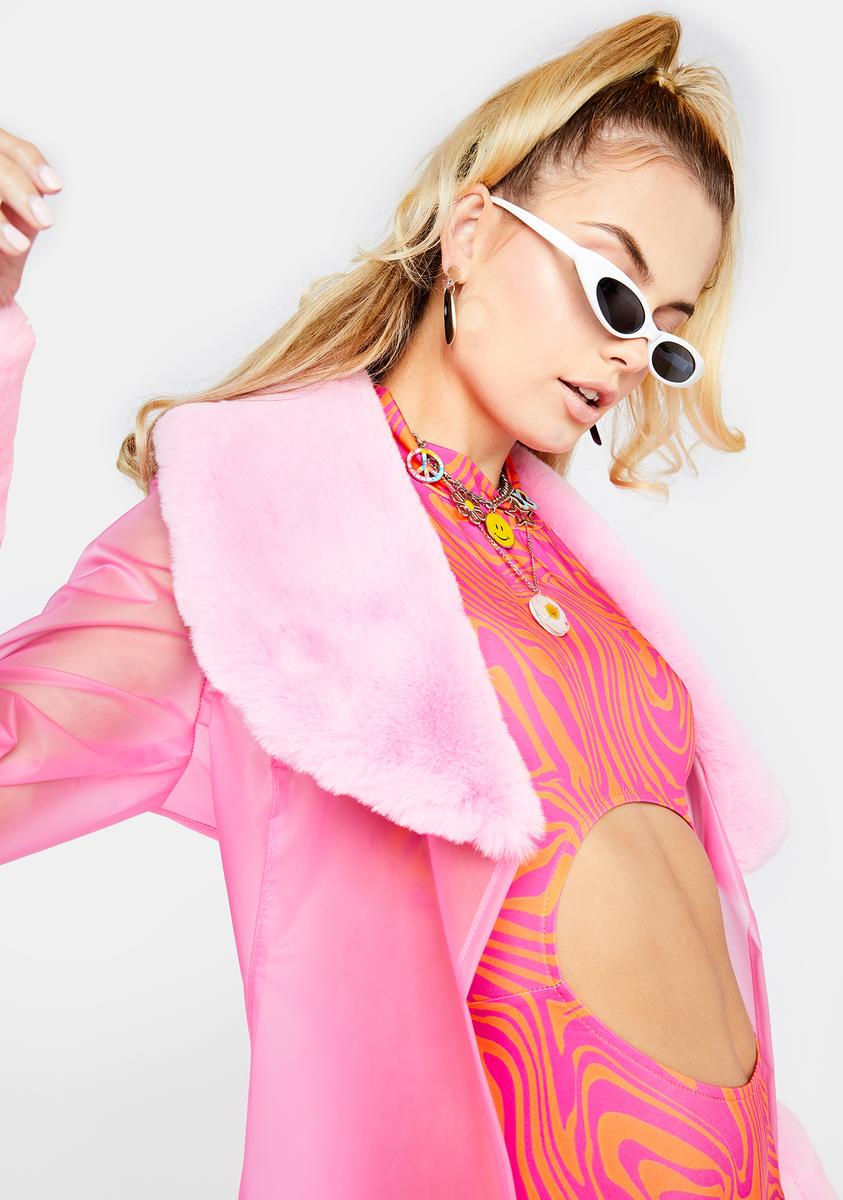 Peggy Cutout Romper - Fuchsia