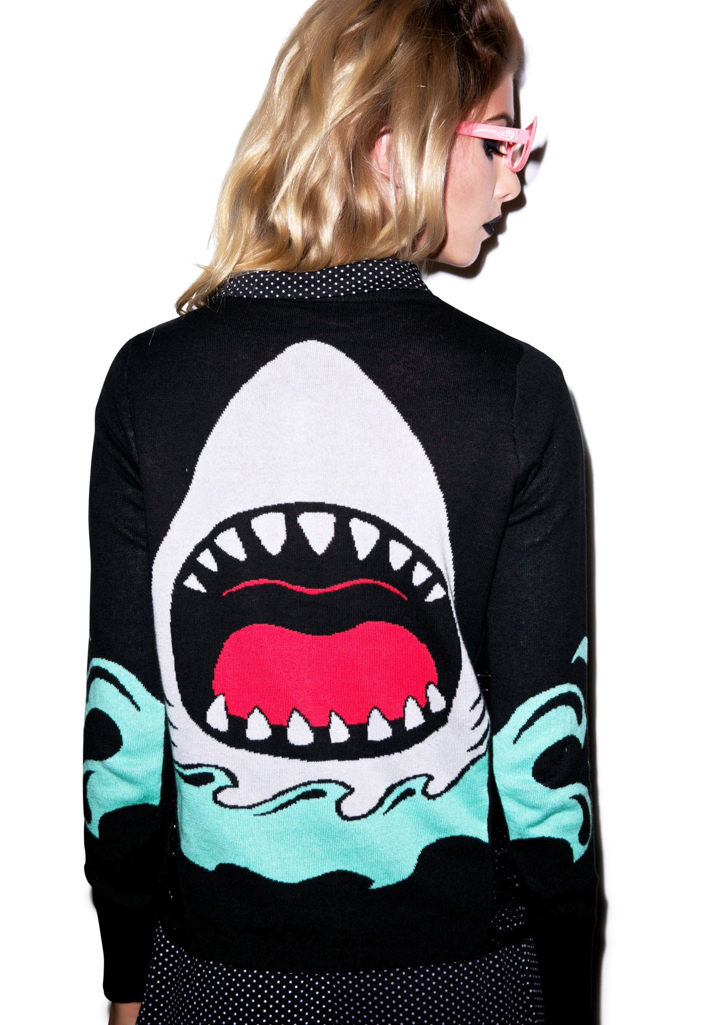 Jaws Side Slashed Cardigan – Dolls Kill