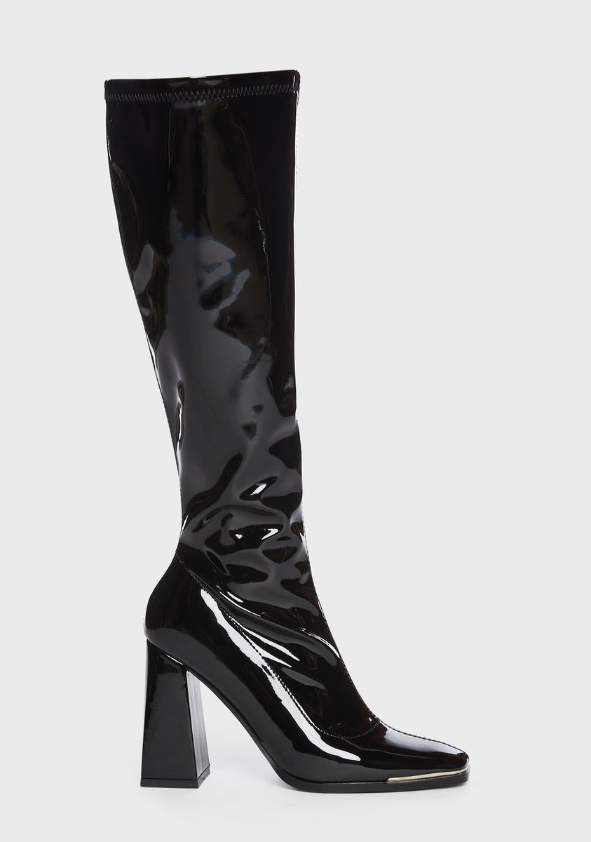 Black Jazzy Knee High Boots AZALEA WANG,All Products : American Fashion Style Bags On Sale Black Jazzy Knee High Boots AZALEA WANG,All Products : American Fashion Style Bags On Sale