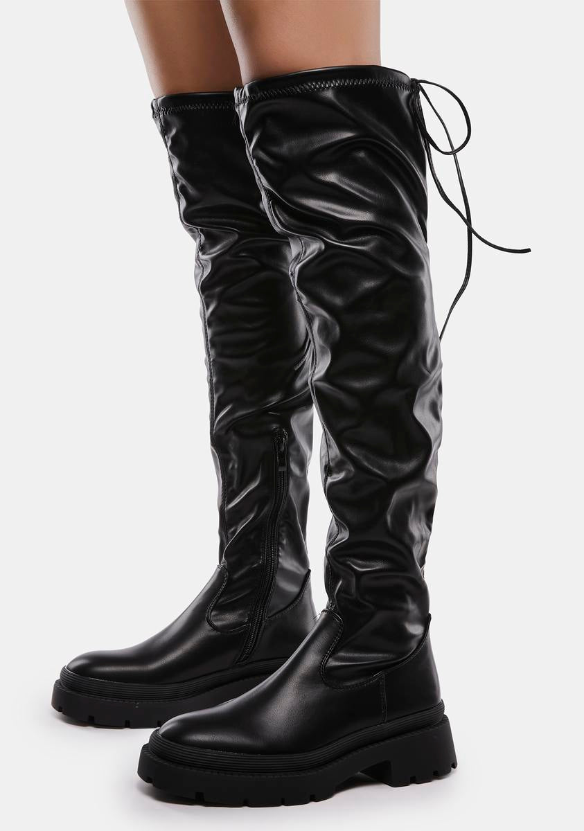 Knee High Treaded Boots - Black – Dolls Kill