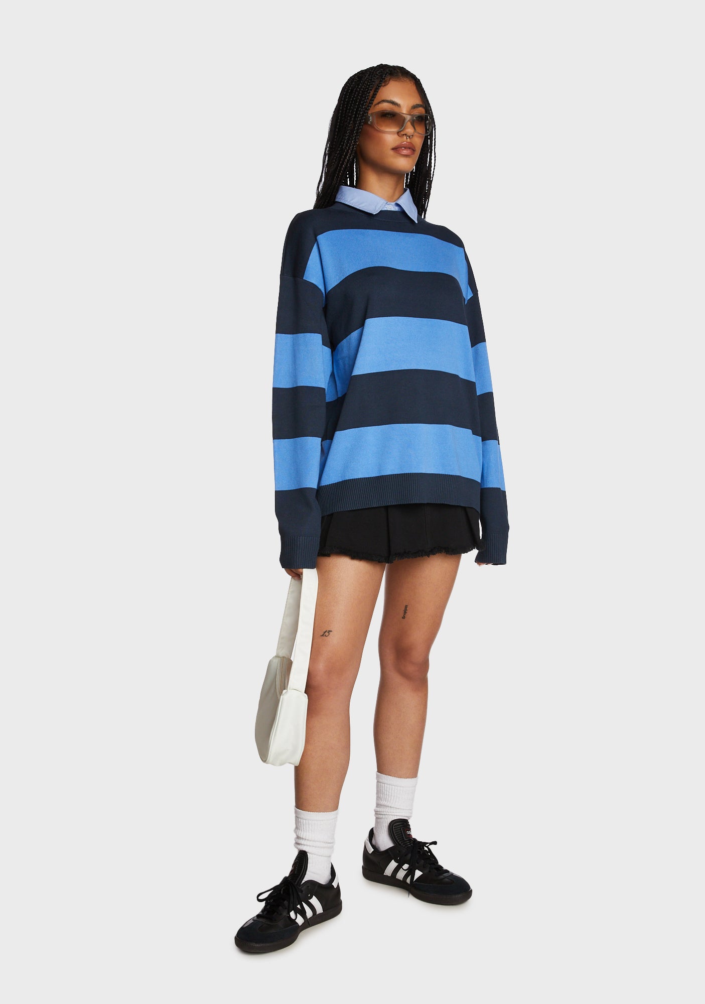 Edikted Knit Striped Oversized Sweater - Blue – Dolls Kill