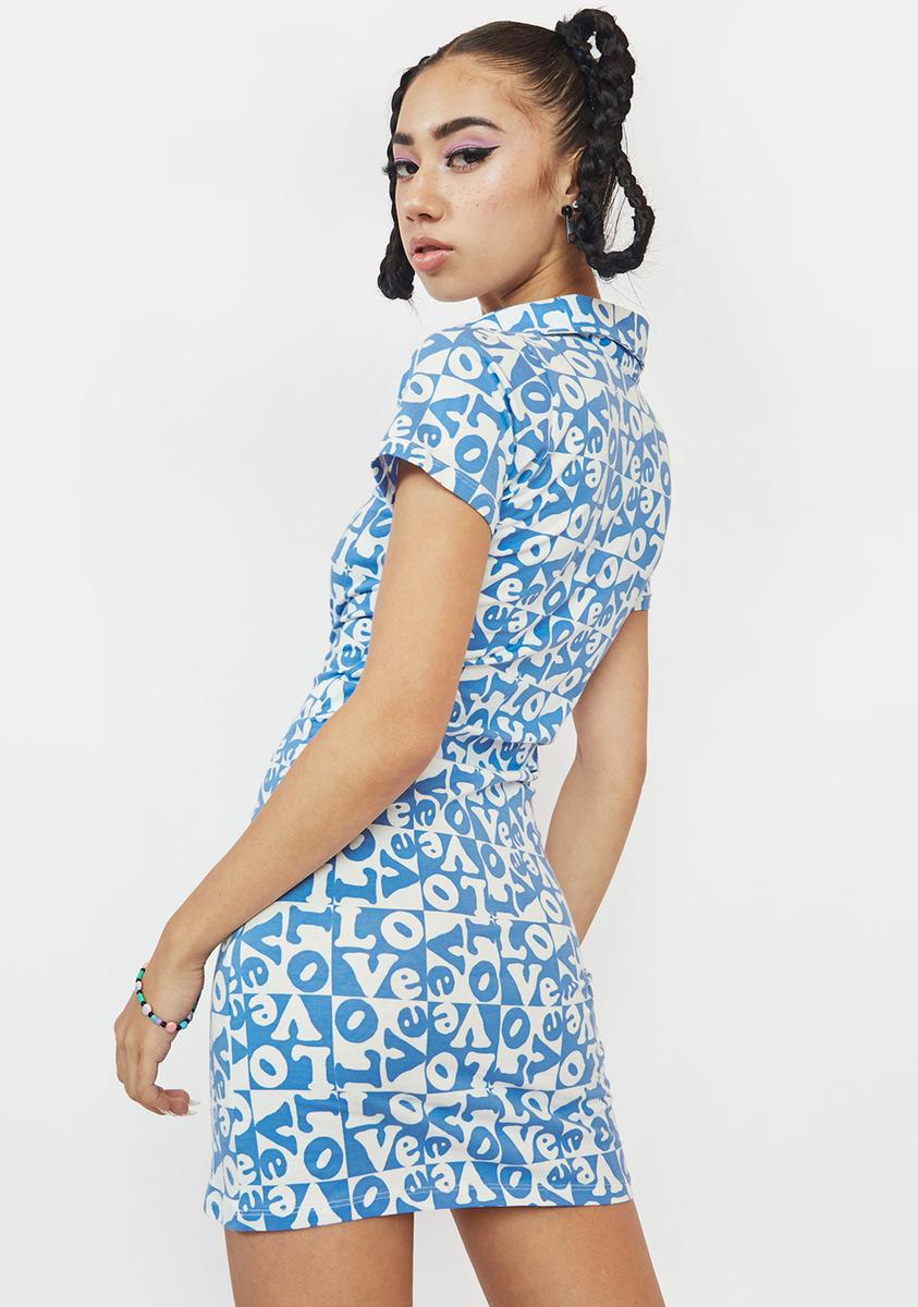 Motel Love Checker Blue Jeeves Mini Dress – Dolls Kill