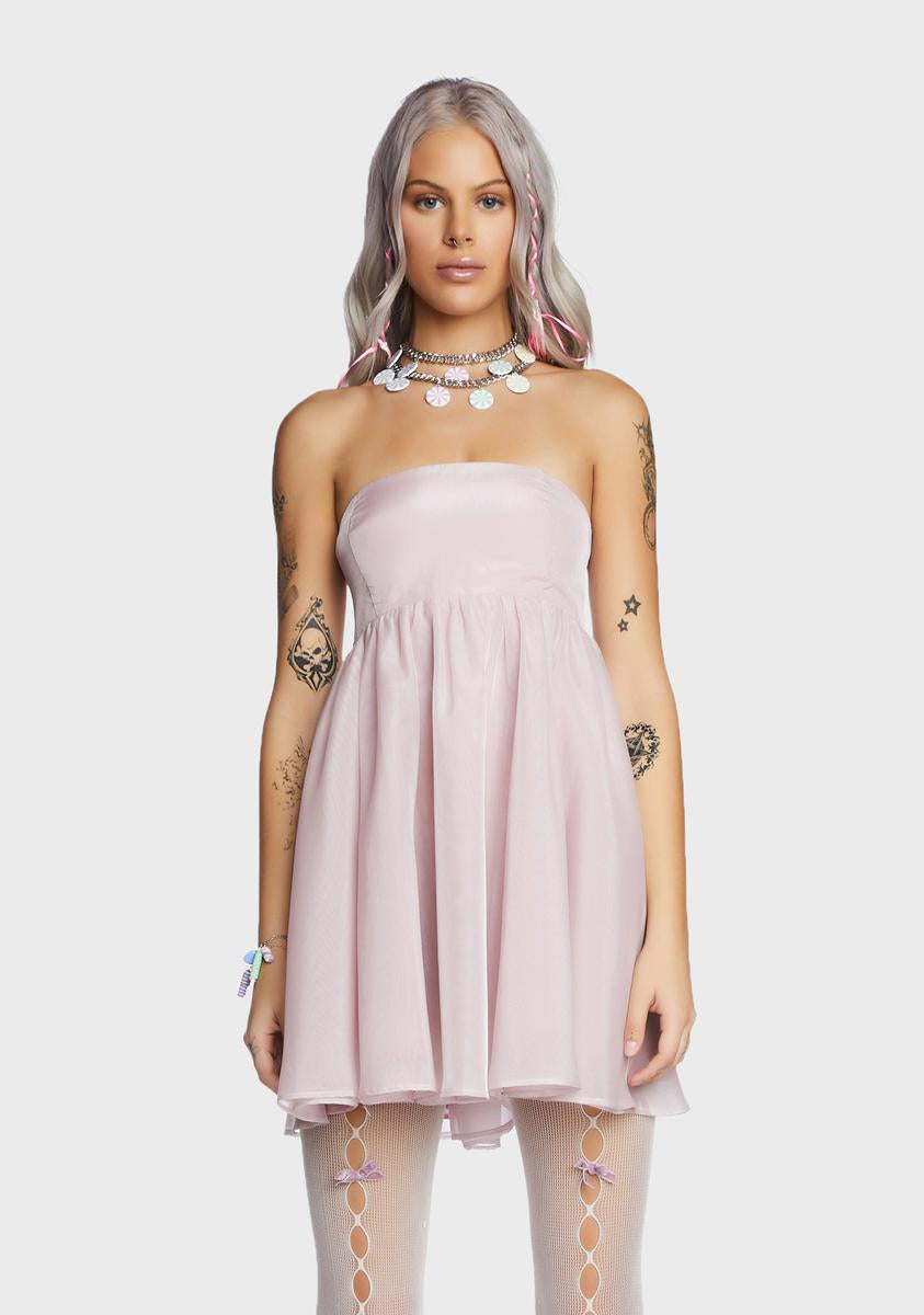 Strapless Empire Mini Babydoll Dress Strapless Empire Mini Babydoll Dress