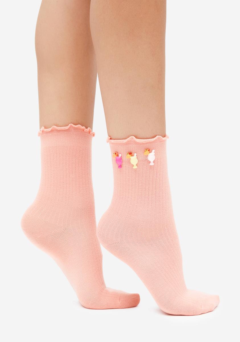 Sweet Summer Sip Crew Socks