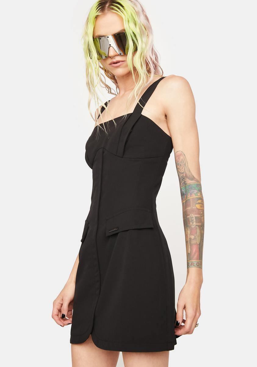 Punk Rave Revolution Series A-Line Mini Dress - Black  Dolls Kill