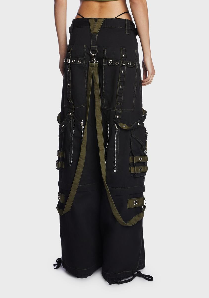 Tripp NYC Wide Leg Handcuff Chain Zip Off Cargo Pants