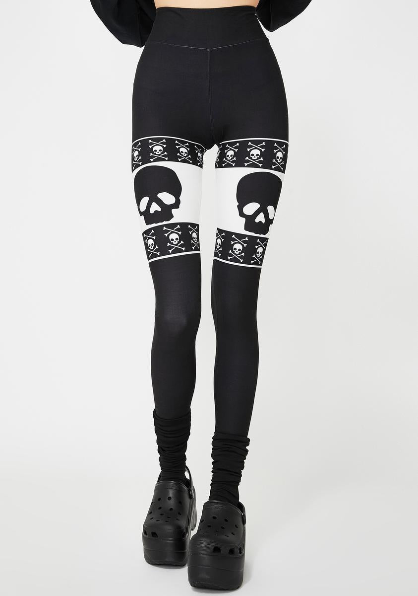 Thigh Skull And Crossbones Leggings