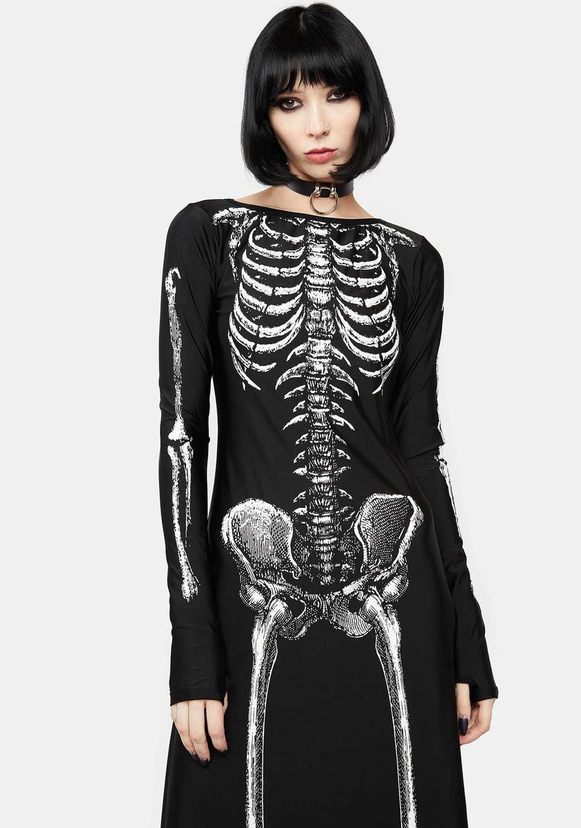 Sexy Skeleton Maxi Dress Costume Dolls Kill Sexy Skeleton Maxi Dress Costume Dolls Kill