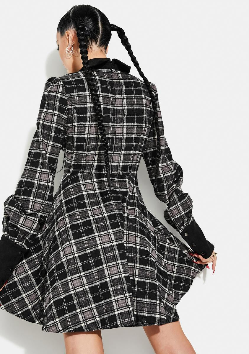 Punk Rave Grunge Puff Sleeve Plaid Dress Dolls Kill Punk Rave Grunge Puff Sleeve Plaid Dress Dolls Kill