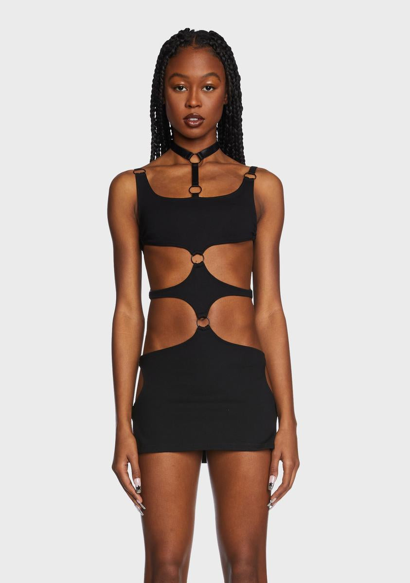 Club Exx Cutout O Ring Bodycon Mini Dress