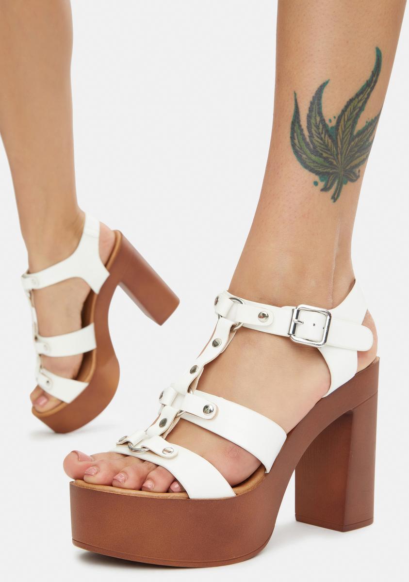 Calm Stand Ur Ground Buckle Platform Heels,All Products : American Fashion Style Bags On Sale