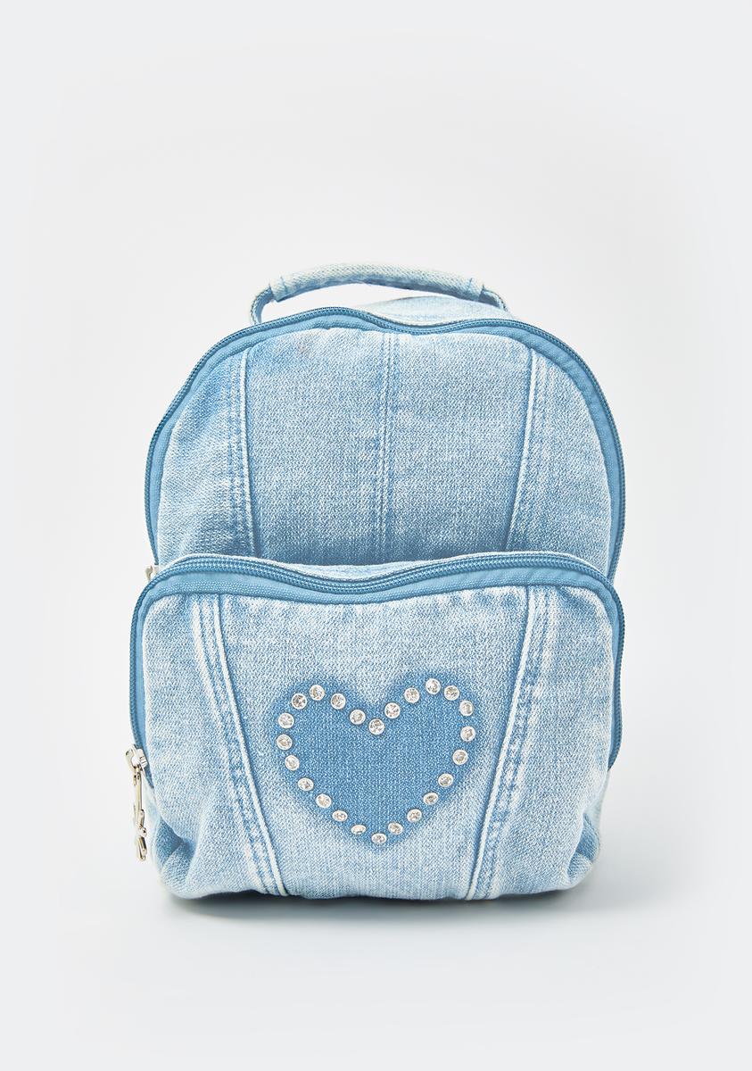 frye olivia mini backpack Delia's Rhinestone Heart Denim Mini Backpack