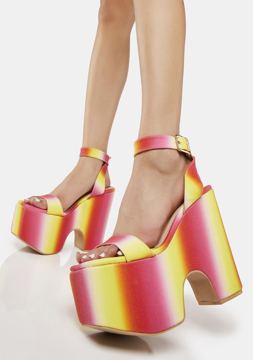 Ariyah Platform Heels Lemon Drop by Privileged,All Products : American Fashion Style Bags On Sale