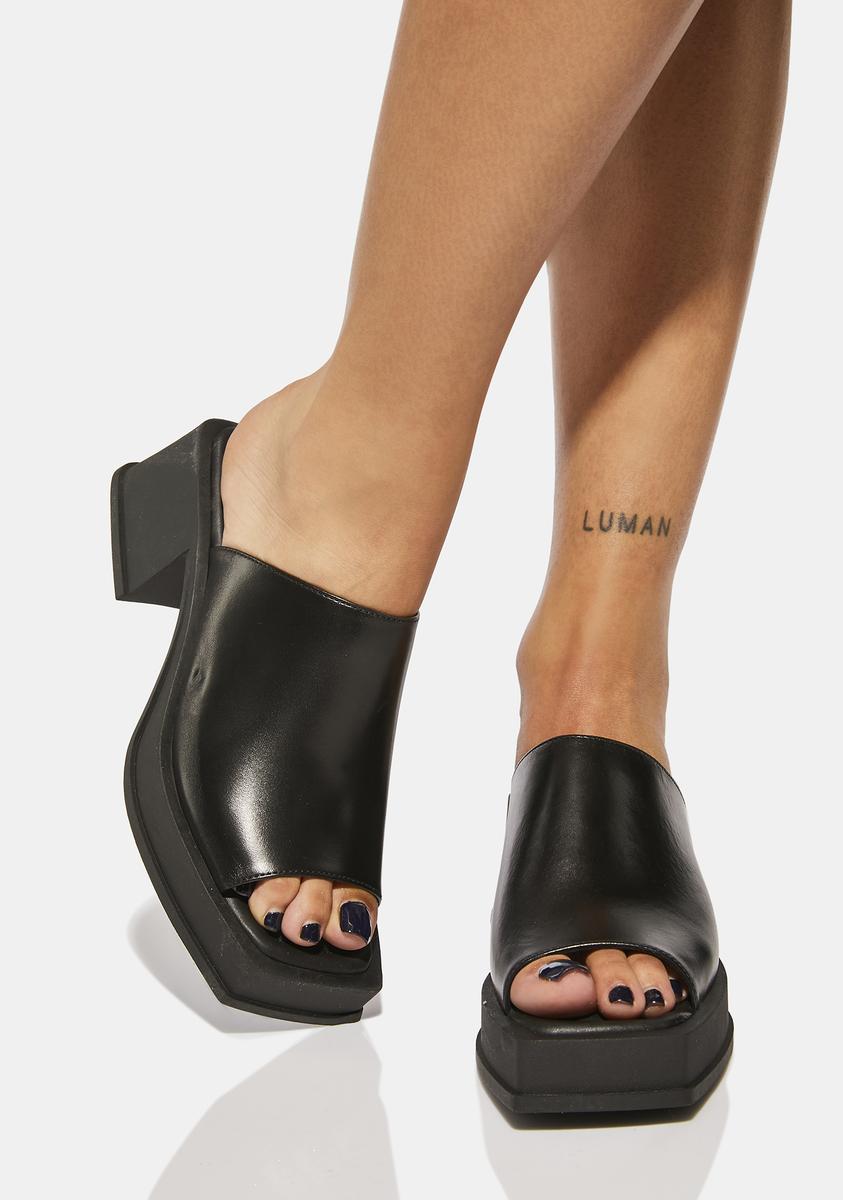 VAGABOND SHOEMAKERS Square Platform Block Heel Leather Mule