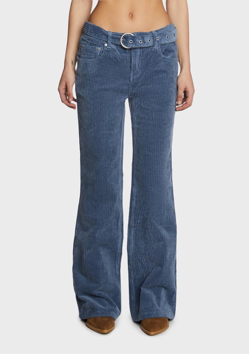 Milk It Corduroy Flared Jeans - Blue – Dolls Kill