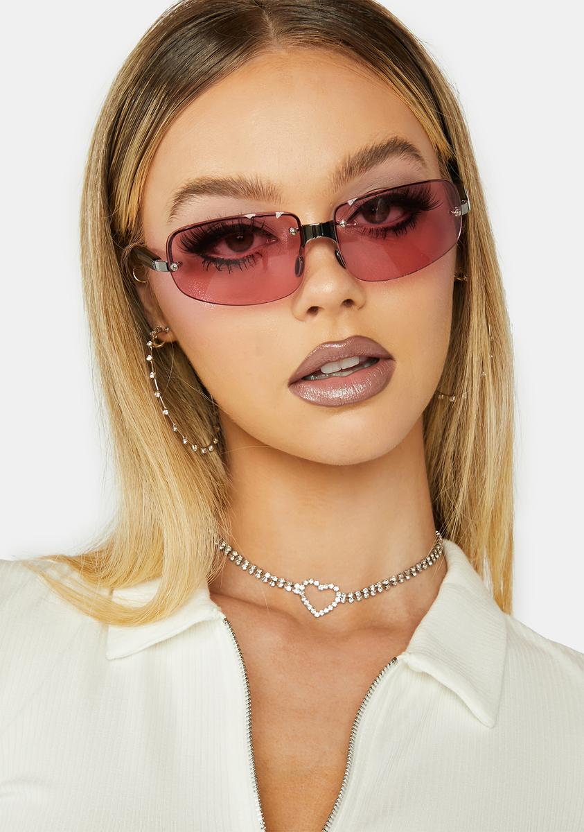 Good Times Eyewear Rectangle Sunglasses - Pink – Dolls Kill