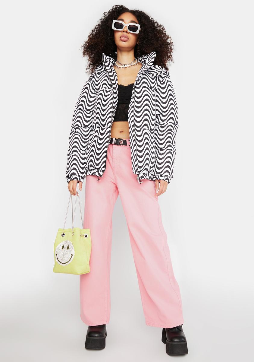 The Ragged Priest Baggy Wide Leg Jeans - Pink