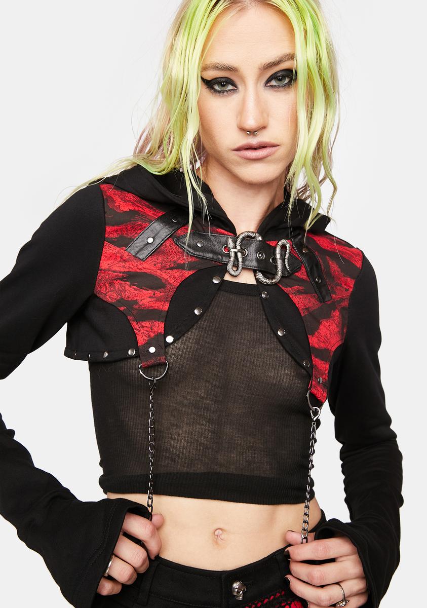 Punk Rave Punk Woven Short Coat - Black/Red – Dolls Kill