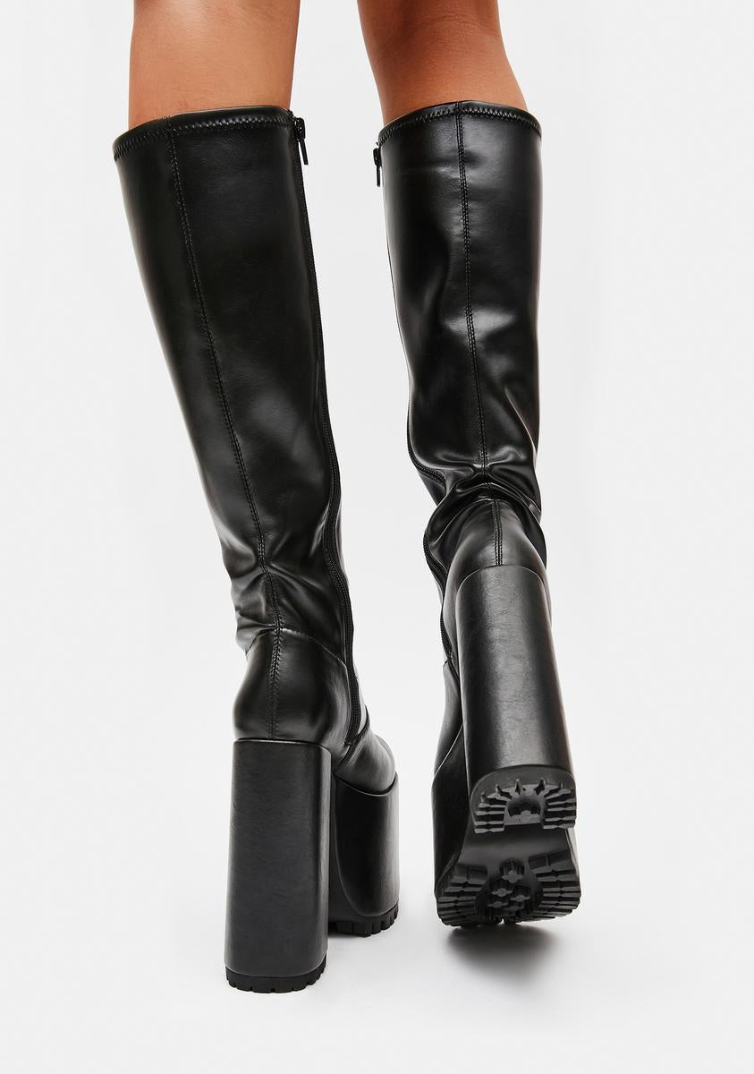 Current Mood Faux Leather Fitted Ankle Boots - Black – Dolls