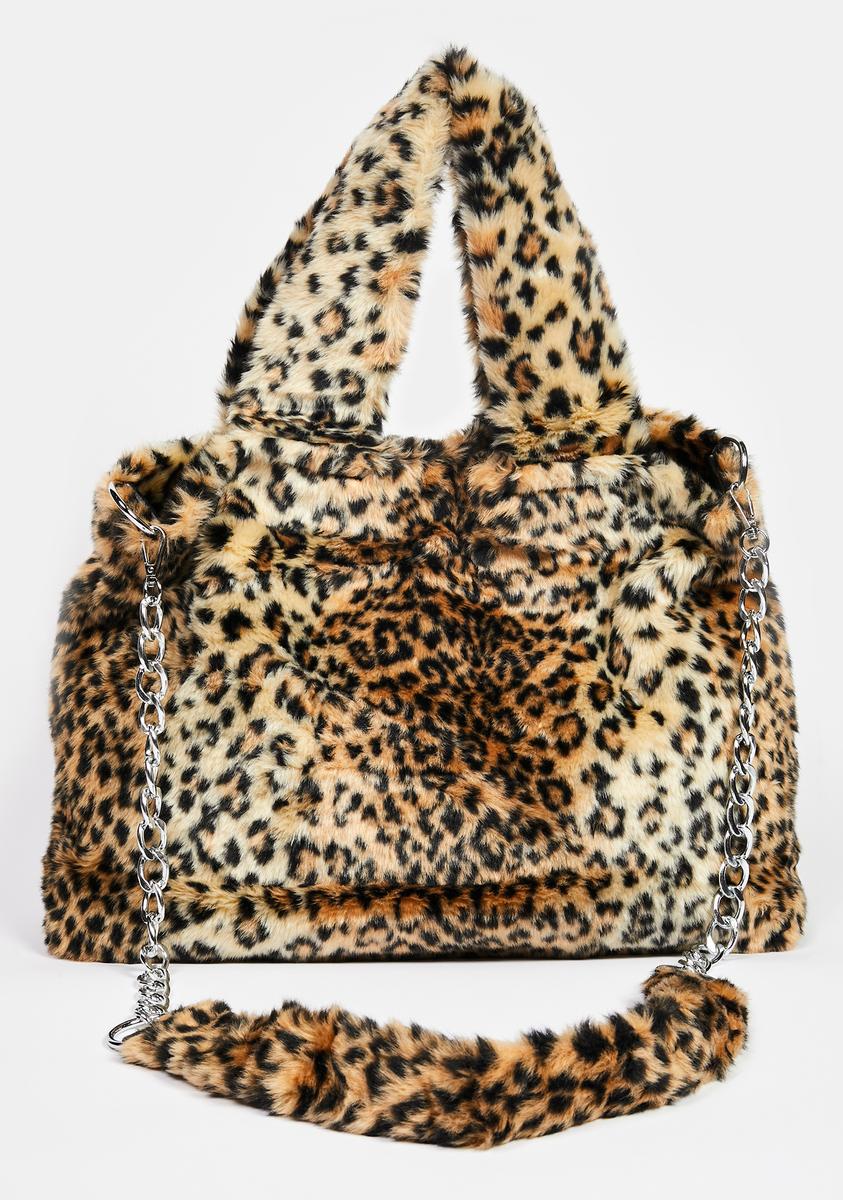 John Galt Leopard Faux Fur Bag